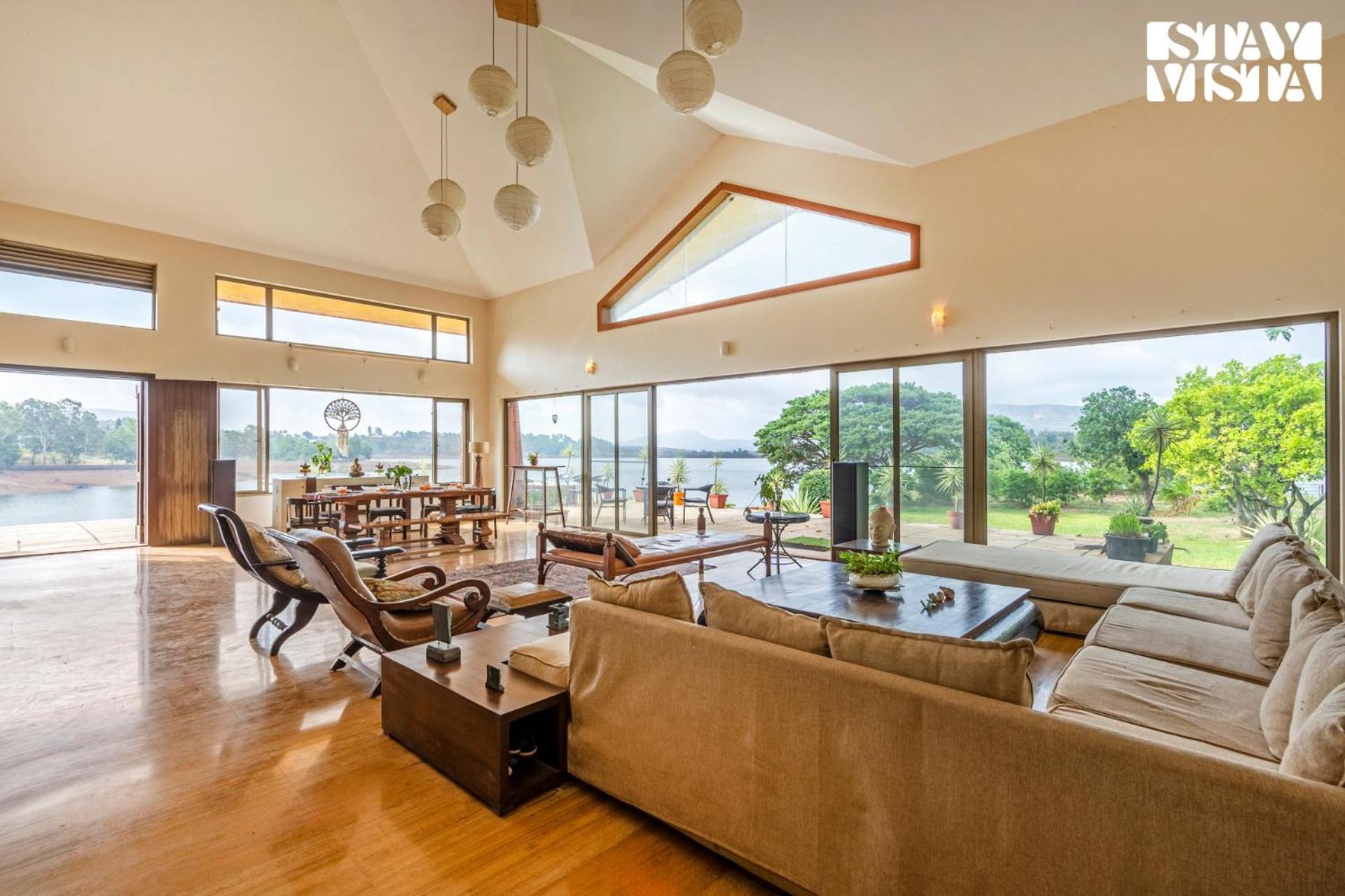 Stayvista At Three Shores With Lake View & Alfresco Dining Khamshet 外观 照片